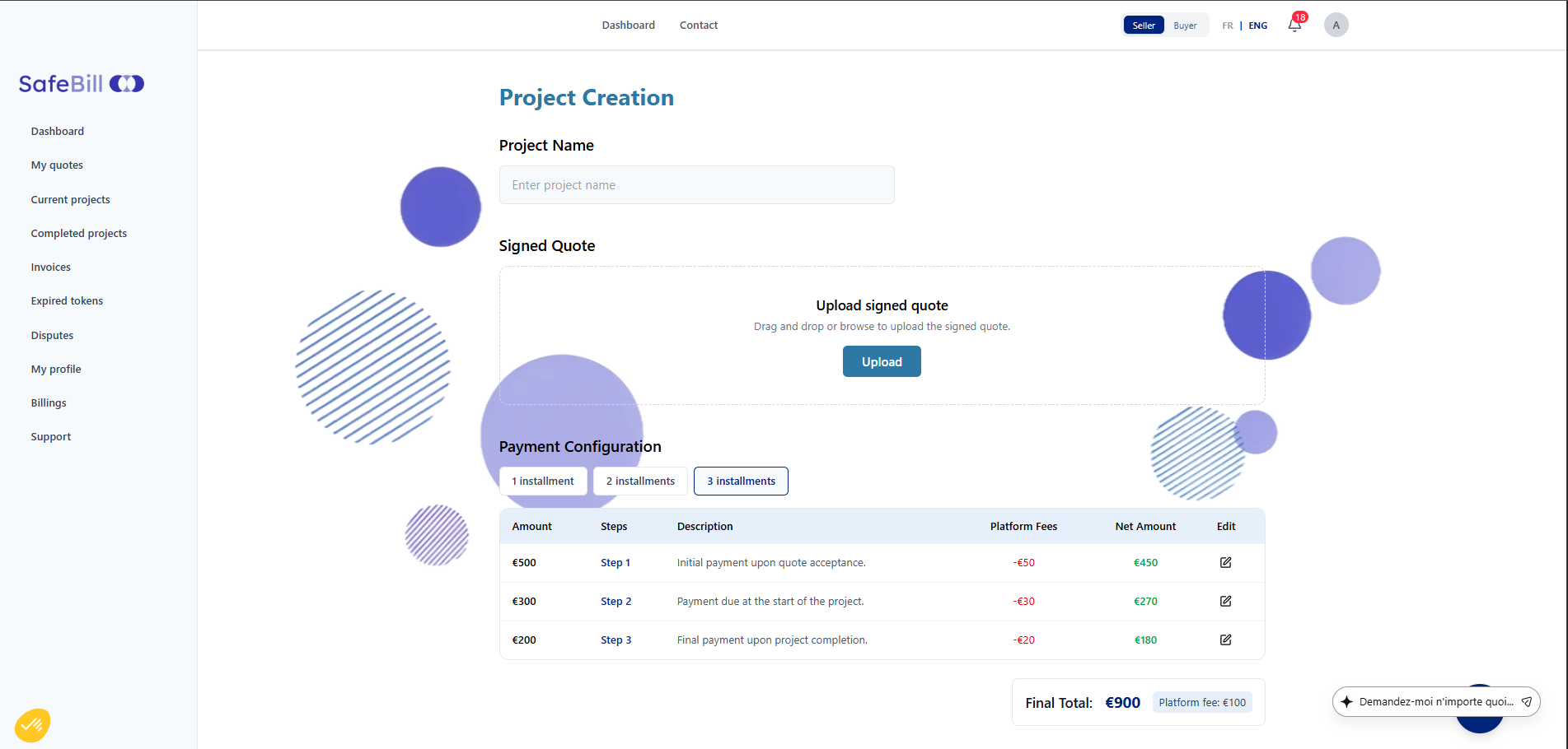 Safe-Bill RAG AI assistant chat support panel